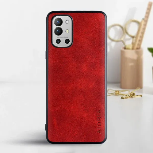 Etui AIORIA Vintage LEATHER do OnePlus 9R czerwony zdjęcie 1