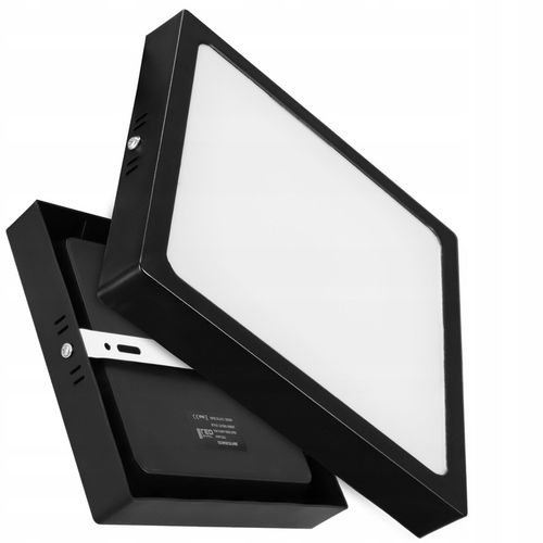 Panel Plafon Sufitowy LED Natynkowy Kwadrat Czarny 24W Nie Mruga CCD na Arena.pl