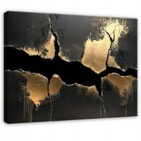 OBRAZ MARMUR CZARNY ZŁOTO DO SYPIALNI SALONU KUCHNI NA PŁÓTNIE 120x80