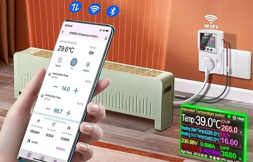 TERMOSTAT ELEKTRONICZNY WiFi WATOMIERZ TIMER APLIKACJA GNIAZDKO 230V na Arena.pl