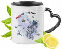 Kubek Czarny Z Uszkiem W Kształcie Serca Dla Biologa Na Prezent