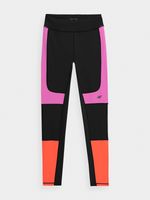 4F Szybkoschnące legginsy do biegania dla kobiet Czarne Różowe Roz XS