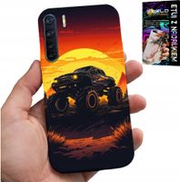 ETUI DO OPPO A91 - MONSTERTRUCK, CIĘŻARÓWKA, WZORY + SZKŁO