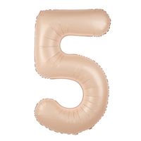 Balon foliowy cyfra 5 karmelowy, 100 cm