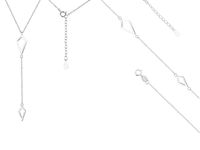 Delikatny rodowany srebrny komplet celebrytka gładkie romby romb srebro 925 Z1472Z