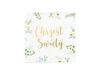Serwetki, Chrzest Święty, Eukaliptus, białe, 33 cm x 33 cm, 10 szt.