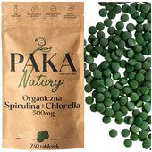 SPIRULINA CHLORELLA ORGANICZNA TABLETKI 500mg DETOX OCZYSZCZENIE 240szt.