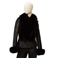 Damska Kurtka skórzana zapinana na suwak z futrzanymi elementami Bukowski Rozmiar odzieży XL