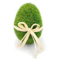 JAJKO WIELKANOCNE ZIELONE MECH JAJECZKO Z KOKARDKĄ 10 cm
