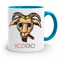 Kubek Błękitny Śmieszny Zabawny Kozacko Prezent Z Nadrukiem Ze Zdjęciem