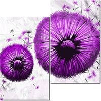 60CM 50CM OBRAZ ŚCIENNY FIOLETOWE DMUCHAWCE DRUK PŁÓTNO