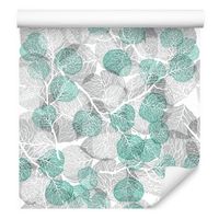 Tapeta leśne rysowane liście rośliny do salonu