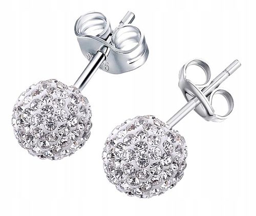 KOLCZYKI SREBRNE 925 CYRKONIE KULKI SZTYFTY NA PREZENT SWAROVSKI SREBRO 925 na Arena.pl