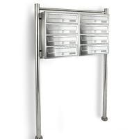 14418 Wolnostojąca Skrzynka lokatorska 2x4 wrzuty Stalowa inox