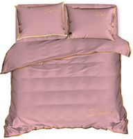 Pościel z haftem 200X220 SOFT Różowa 2649 200x220