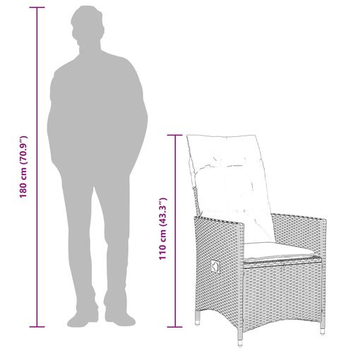 3-cz. zestaw mebli bistro z poduszkami, beżowy, polirattan na Arena.pl