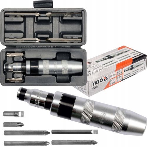 YATO METALOWY WKRĘTAK UDAROWY WYMIENNE KOŃCÓWKI + 6 BITÓW YT-2802 ETUI na Arena.pl