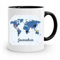 Kubek Czarny Prezent Dla Dziennikarza Reportera Z Nadrukiem Ze Zdjęciem