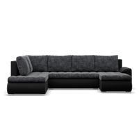 Duży narożnik U, lewostronny, BOSCO, ekoskóra, 300cm, czarny| TYLETEGOTU
