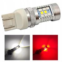 W21/5W LED żarówka 7443 12V CANBUS biało-czerwona, dwukolorowa mocna