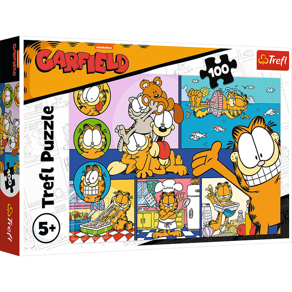 Puzzle - 100 - Leniwy Garfield Trefl 16521 zdjęcie 1