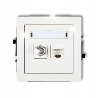 GNIAZDO SAT TYPU F + RJ45 5e KARLIK DECO BIAŁY