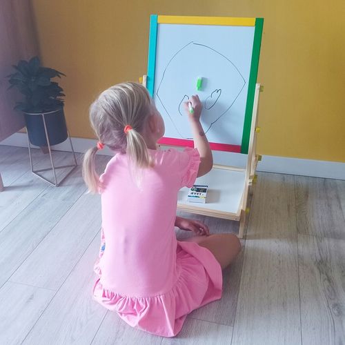 Tablica Magnetyczna Obrotowa Kredowa Dwustronna dla Dzieci Suchościeralna na Arena.pl