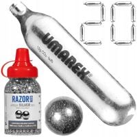 NABÓJ CO2 20szt KAPSUŁA UMAREX +ŚRUT BB 4,46mm 1500 STALOWY RazorGun