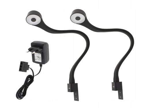 Lampa nocna LED do łóżka sypialni giętka czarna przykręcana 2x FLEXI R na Arena.pl
