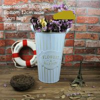 Vintage Doniczka doniczka -  Wiadro - METALOWA - Idealna Do Domu I Ogrodu 29 Niebieski