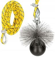 ZESTAW KOMINIARSKI DO CZYSZCZENIA KOMINA 1,8 KG SZCZOTKA Fi 200mm LINA