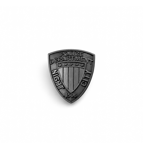 Night City PD Badge | 3 cm | Metal | Przypinka | Cyberpunk na Arena.pl