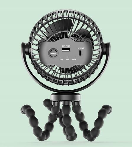 WENTYLATOR PRZENOŚNY WIATRAK BIURKOWY 5200mAh Z ELASTYCZNYM STATYWEM na Arena.pl