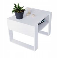 Stolik kawowy ława KARO 65 cm Biały/Biały loft 65x53,6x45