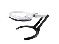 Lupa do czytania biurkowa szkło powiększające 1,8X 138mm diody 10 led 3B1D
