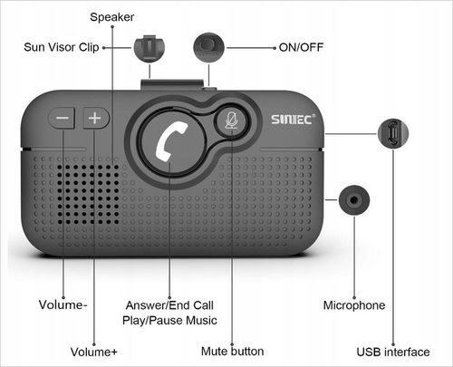 Zestaw głośnomówiący SUNITEC BC980SA na Arena.pl