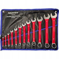 Klucze płasko-oczkowe gumowane zestaw 12 el. 6-32 mm w płachcie