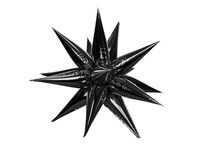 Balon foliowy "Gwiazda 3D", 26 cali (70 cm), czarny
