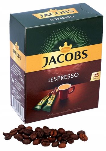 Kawa rozpuszczalna Jacobs Espresso w saszetkach 2x25 saszetek 45g z Niemiec na Arena.pl
