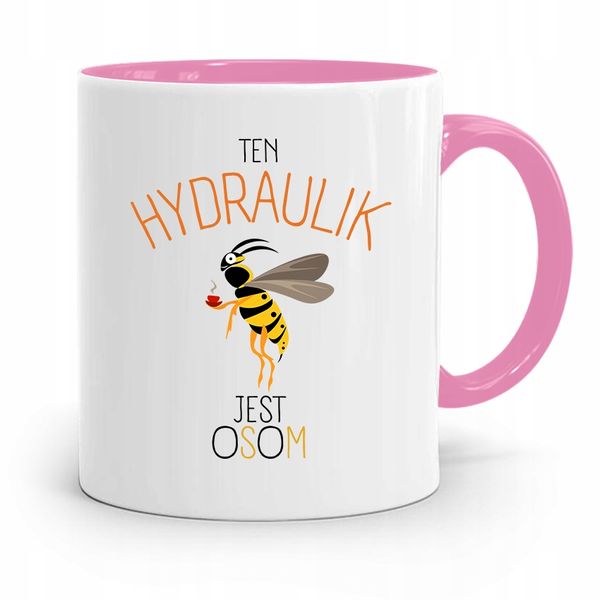 Kubek Różowy Prezent Dla Hydraulika Jest Osom Z Nadrukiem Ze Zdjęciem zdjęcie 1