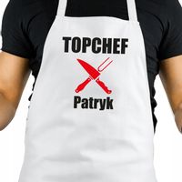 FARTUCH kuchenny męski BIAŁY NA PREZENT NADRUK
