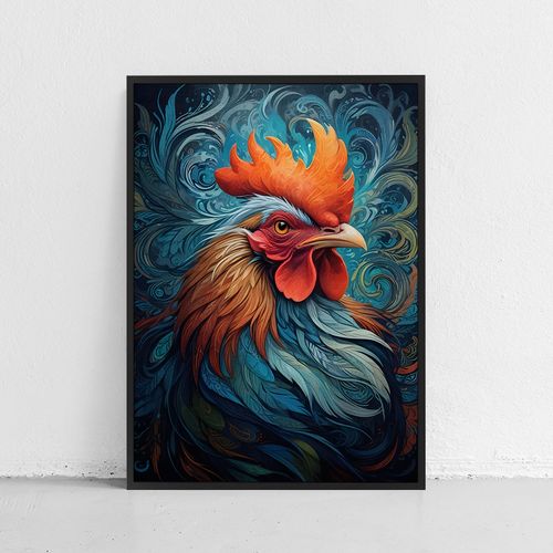 Plakat obraz kura w ramie 21x30 cm w czarnej ramie na Arena.pl