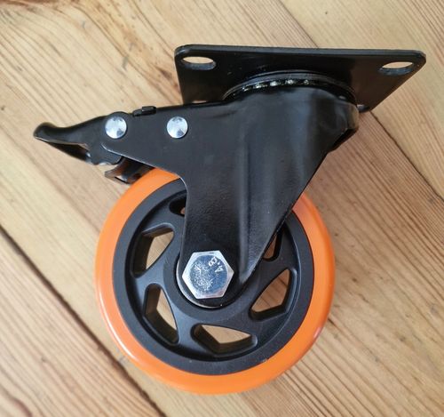 Zestaw 4 kółek kółka 100 mm warsztatowe do wózka obrotowe z hamulcem na Arena.pl