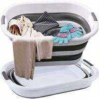 Skaładany KOSZ NA PRANIE MISKA SKŁADANA SILIKONOWA Wanienka Miednica 25L