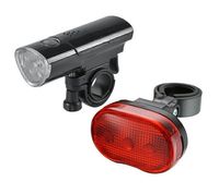 Lampki do roweru - przód czarna 5 super white LED + tył 3 LED