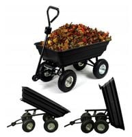 WÓZEK OGRODOWY TRANSPORTOWY PRZYCZEPKA TACZKA 300kg czarny