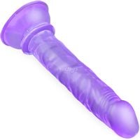 Penis na Przyssawce, Żelowe Dildo do Anusa Pochwy Fioletowy