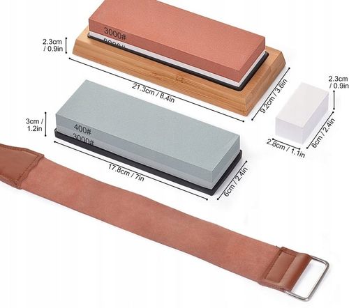 OSEŁKA DWUSTRONNA OSTRZENIE KAMIEŃ Wodny ZESTAW Ostrzałka do noży na Arena.pl