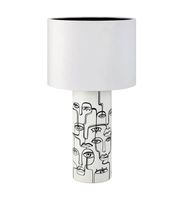 Nowoczesna lampa nocna Family 108246 na szafkę nocną tkanina biała
