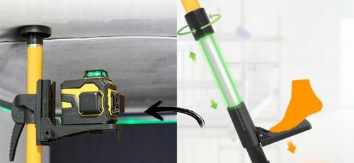 TYCZKA ROZPOROWA 3,65M DO LASERA POZIOMICY LASEROWEJ+ADAPTER SKOSÓW STATYW na Arena.pl